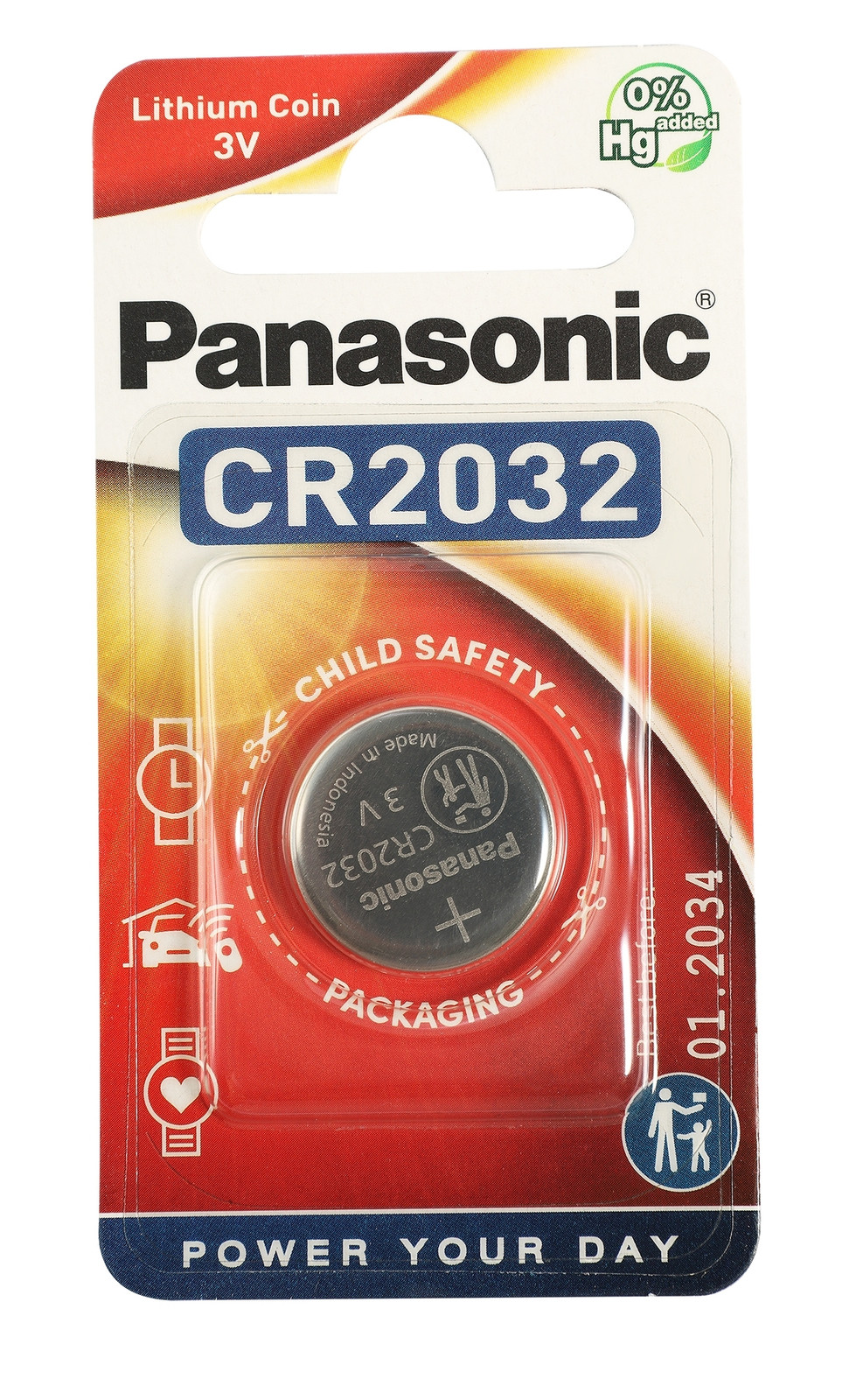 Panasonic CR2032 Lithium Button Cell Batterij - Zilver