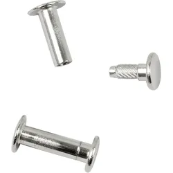 100 Buchschrauben mit Einpresskopf, vernickelt 18 mm, Metall, silber