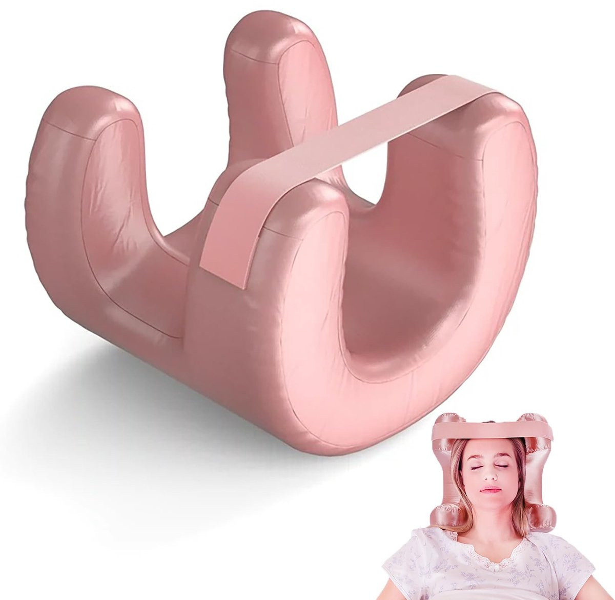 Dailygoods Gezichtskussen met satijnen kussensloop voor neksteun en anti-rimpel effect