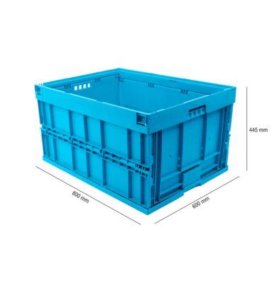 EURO-Maß Faltbox 8645, ohne Deckel, Volumen 171,2 l, mit Stirnteilsicherung, blau