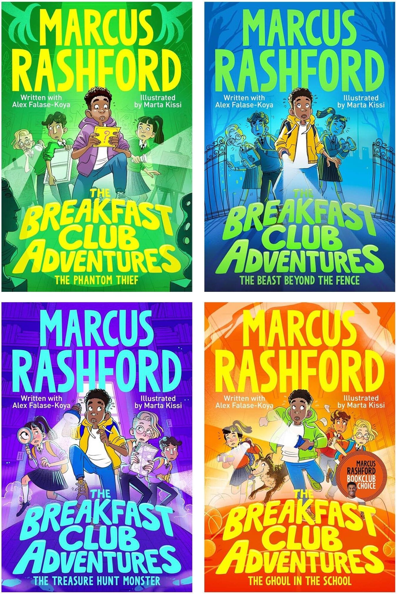 Pan Macmillan Breakfast Club Adventures 4 Books Collection Set by Marcus Rashford – Mystery Adventure Collection for Kids