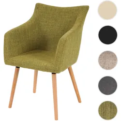 Einzelst�ck | Esszimmerstuhl Malmö T382, Stuhl Küchenstuhl, Retro 50er Jahre Design ~ Textil, hellgrün