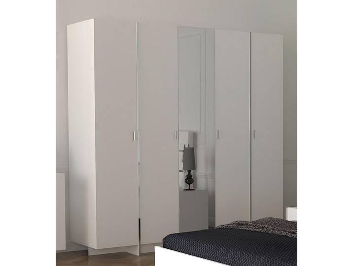 JVmoebel Kleiderschrank Moderner Kleiderschrank aus braunem Massivholz mit weißer Oberfläche (Kleiderschrank) Made in Europa