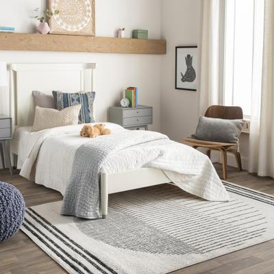 Livabliss Joel Mod Black/Ivory Ombre Geometric Striped Area Rug