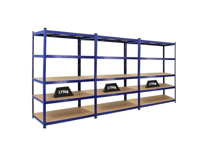 PROREGAL Mega Deal 3X Schwerlastregal Taurus Blau 180x120x60cm mit Fachlast 175kg Kellerregal, Steckregal, Garagenregal, Lagerregal