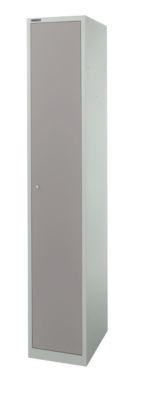 Schäfer Shop Select Garderobenschrank, 1 Abteil mit B 350 mm, 5 Fächer mit 4 Fachböden, abschließbar, lichtgrau/platingrau