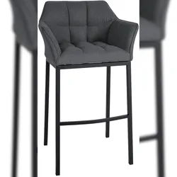 Proregal CHEFGASTRO Barhocker PHILADELPHIA Schwarz Filz mit 4-Fufl Gestell HxBxT 110x64x48cm Filz Grau Barstuhl