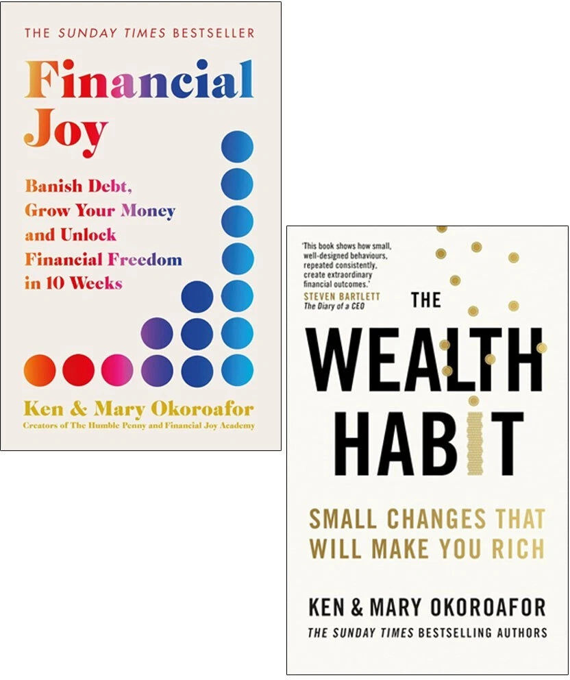 Quercus Publishing Financial Joy & The Wealth Habit by Ken & Mary Okoroafor - Paperback 2 Book Set - Personal Finance & Money Habits
