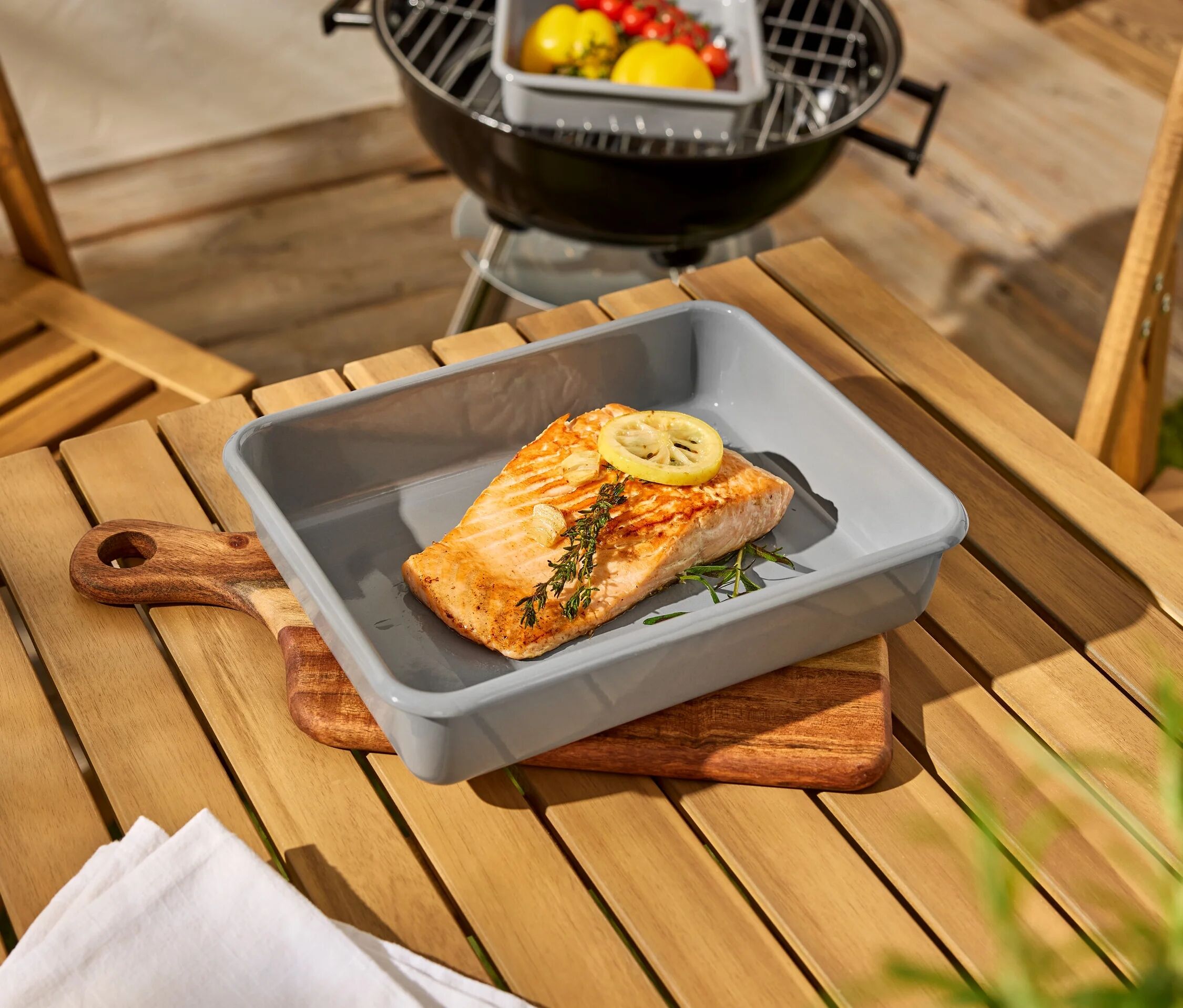 Tchibo - Emaille-Grillschale - grau