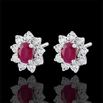 Edenly Ohrringe Eternel Edelweiss - Marguerite Illusion â€“ Synthetischer Rubin