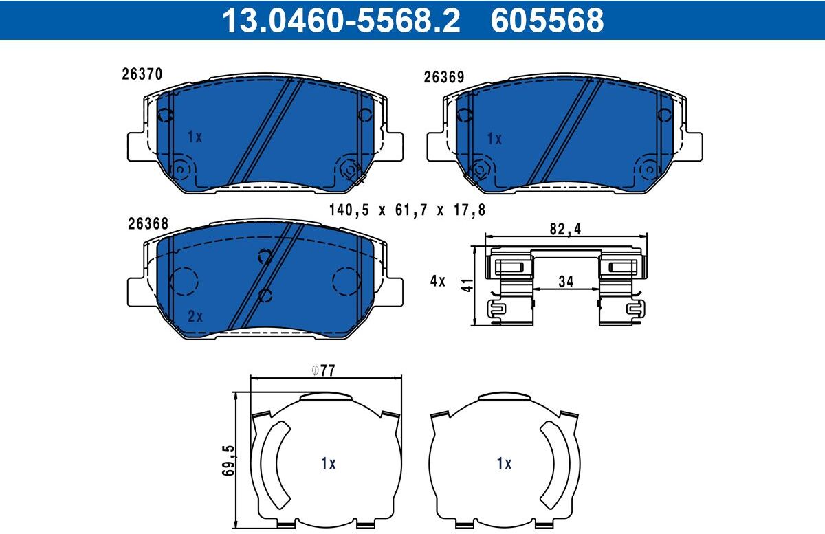 Ate Set di pastiglie freno 13.0460-5568.2