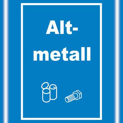 HB-Druck Altmetall Mülltrennung Schild Text Symbol Blech Dose Schraube hochkant A0 (841x1189mm)
