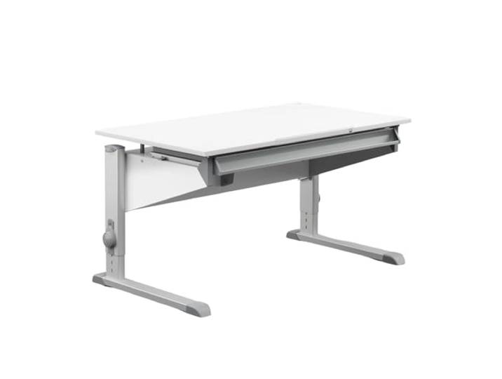 Moll Sprinter Kinderschreibtisch höhenverstellbar mitwachsend, ergonomisch & neigbar für aufrechtes Sitzen ideal für Schulkinder Schreibtisch weiß optional mit Schublade Made in Germany