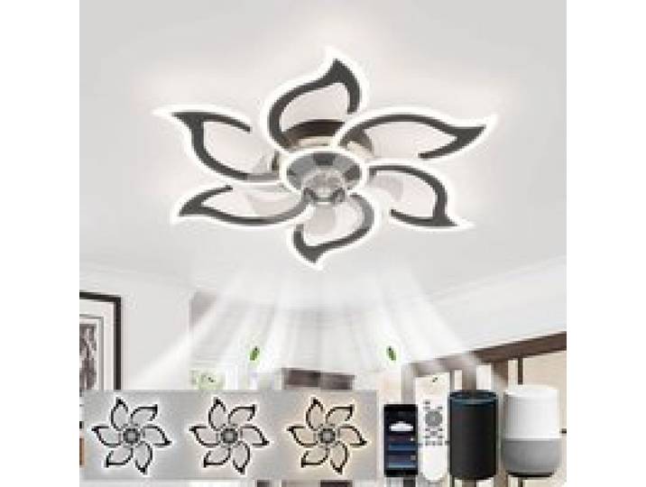Plafonnier LED Ventilateur Silencieux Compatible avec et Google Assistant 88cm Dc Noir+tlcommande++google As VENTILATEUR DE PLAFOND