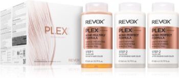 Revox B77 PLEX Hair Rebuilding System Professional Set conjunto para cabelo danificado e pintado para uso profissional 3x260 ml. PLEX Hair Rebuilding System Professional Set