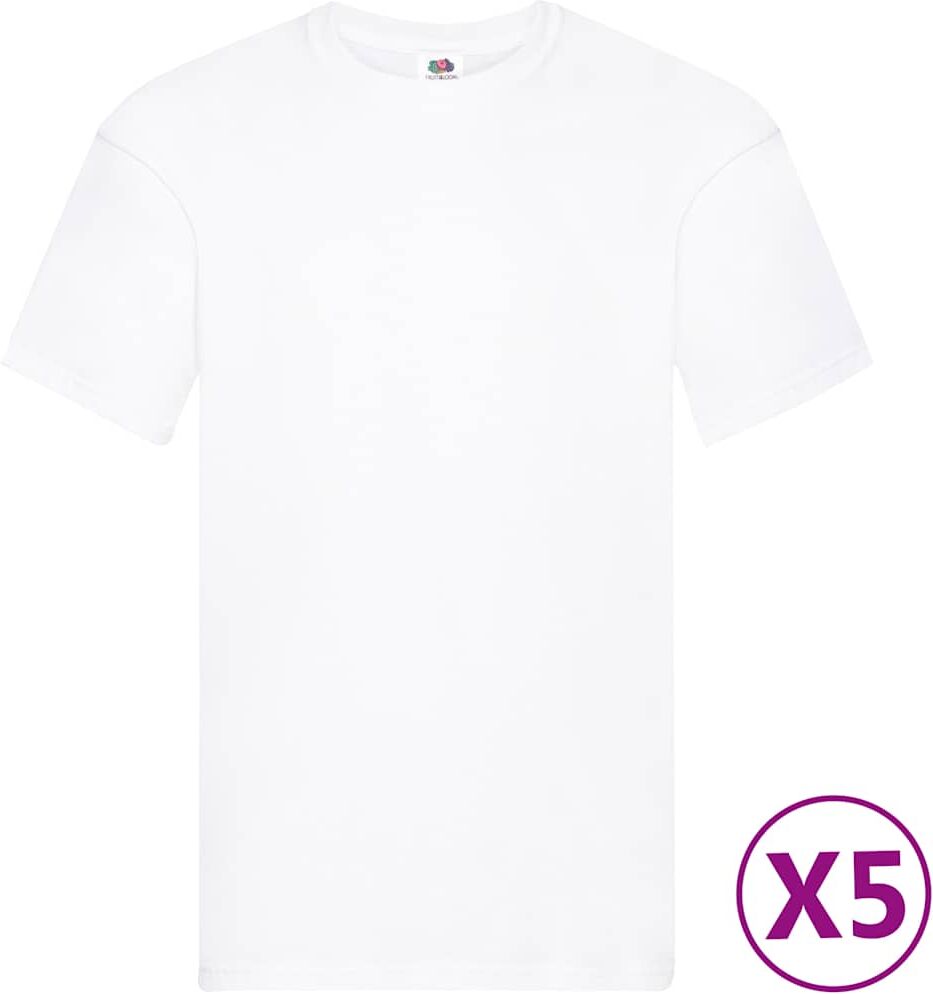 Fruit of the Loom T-shirts originaux 5 pcs Blanc S Coton