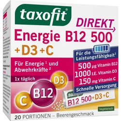 Taxofit Energie B12 500+d3+c Direkt 20 ST
