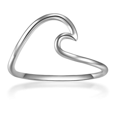 Fingerring GLANZSTÜCKE MÜNCHEN "GSM137" Gr. 50, silber, Fingerringe, Damen, 50, Silber 925 (Sterlingsilber), 8,5mm, Fingerring, in Wellen Optik