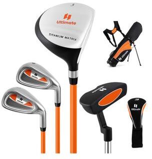 Costway Junior Complete Golf Club Set For Age 8 to 10-Yellow