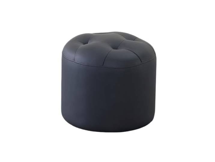 XXAD553TY Runder Lederhocker, Schwammhocker, kann als Fußstütze verwendet Werden Kleiderschrank(Schwarz)