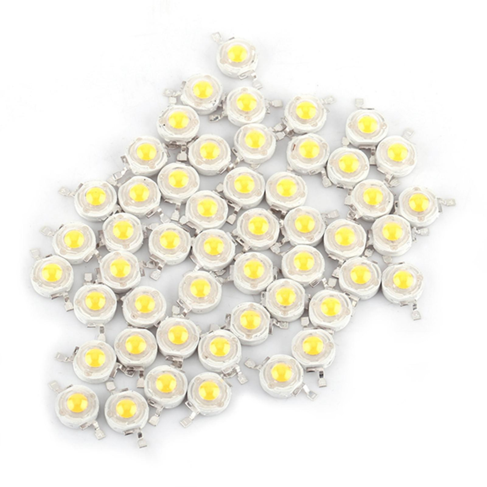 Cocosity 50 stuks SMD 1W LED-lampchips voor schijnwerpers en spots, warmwit