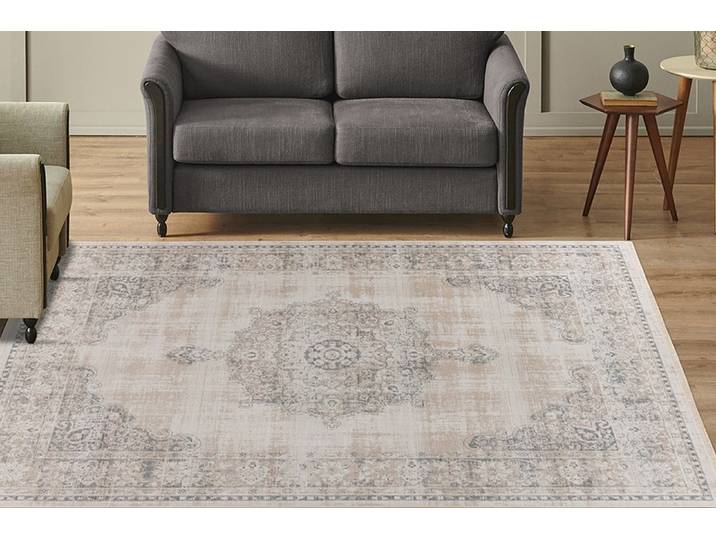 Teppich KAYOOM Dilan 100 , grau, B:160cm H:5mm L:230cm, Polyester, Teppiche, Teppich