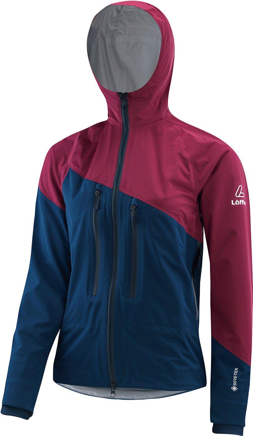 Löffler HOODED JACKET GTX ACTIVE - Damen Hardshell-/Regenjacke - Burgund/Blau Burgund/Blau 38