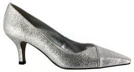 Extra Wide Width Women's Chiffon Slings by Easy Street® in Silver Glitter (Size 8 WW)