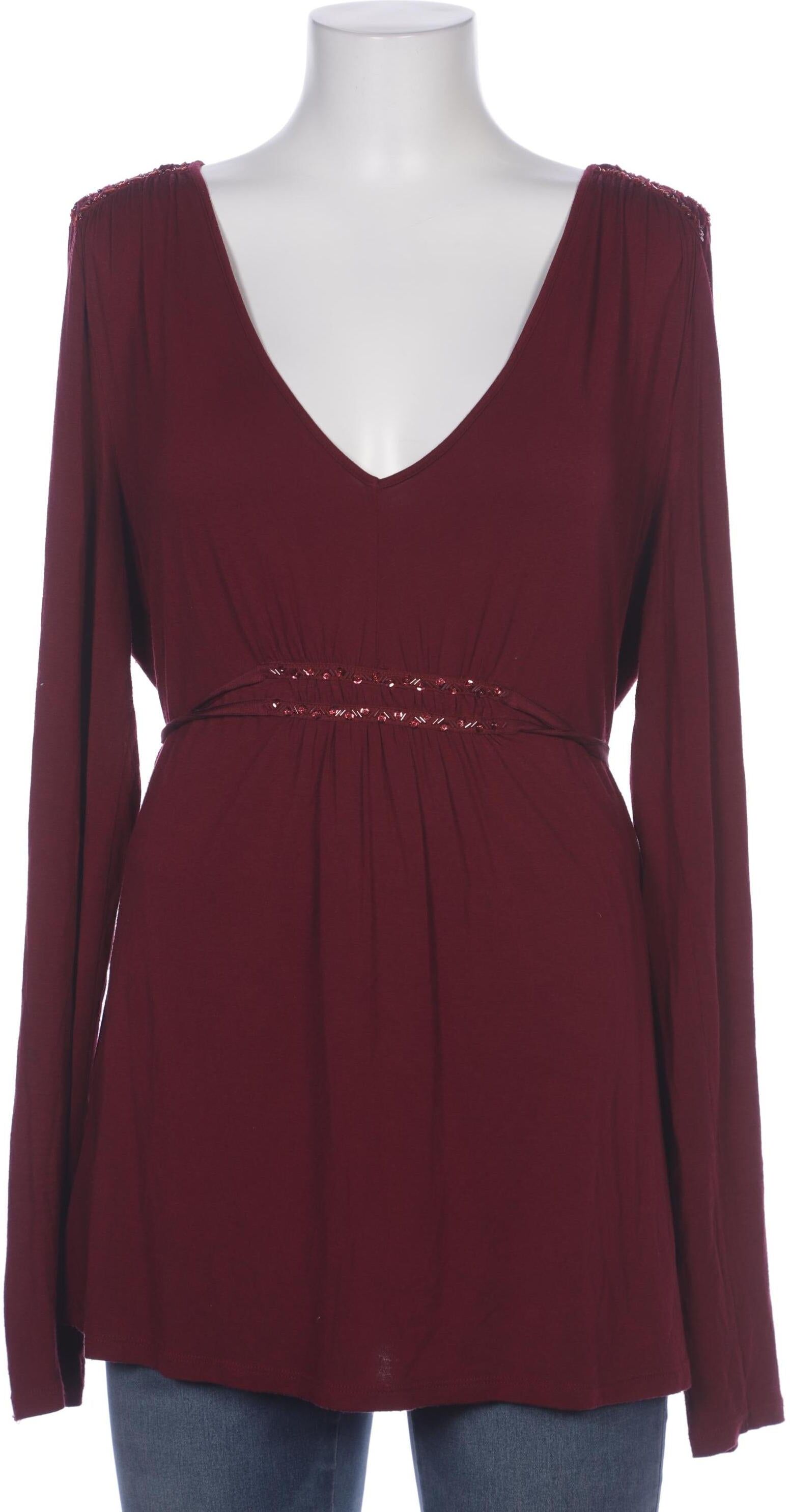 Long Tall Sally Damen Langarmshirt, Bordeaux, Gr. M, Viskose / Elasthan - Second Hand