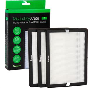 Meaco Luftentfeuchter-Ersatzfilter Dry Arete 10L und 12L, H13 HEPA-Filter, für Luftentfeuchter Arete One & Two, 3 Stück