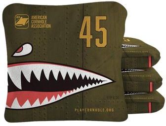 Skip's Garage Bomber Green Dual Sided Cornhole Bags