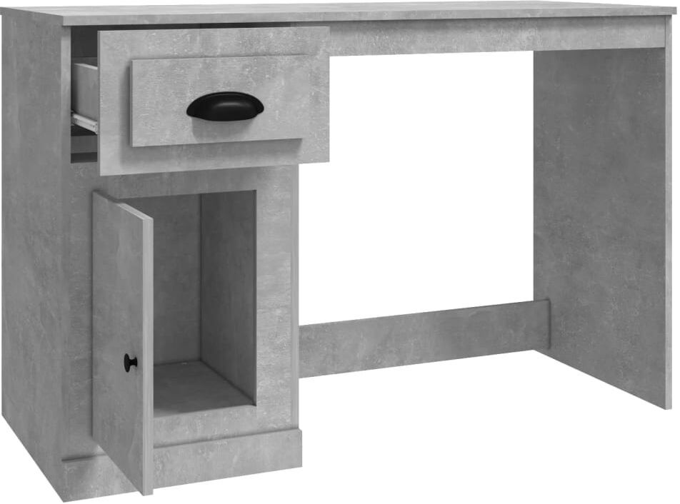 Marlow Home Co. Serlin Solid Wood Writing Desk Concrete Grey
