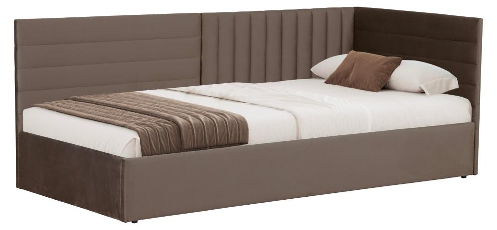 Kondela Einzelbett mit Lattenrost Mevia 90x200 - braun Velvet