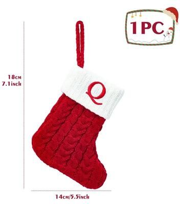 Uplift Treasures Personalized Christmas Knit Stocking With Snowflake Design q