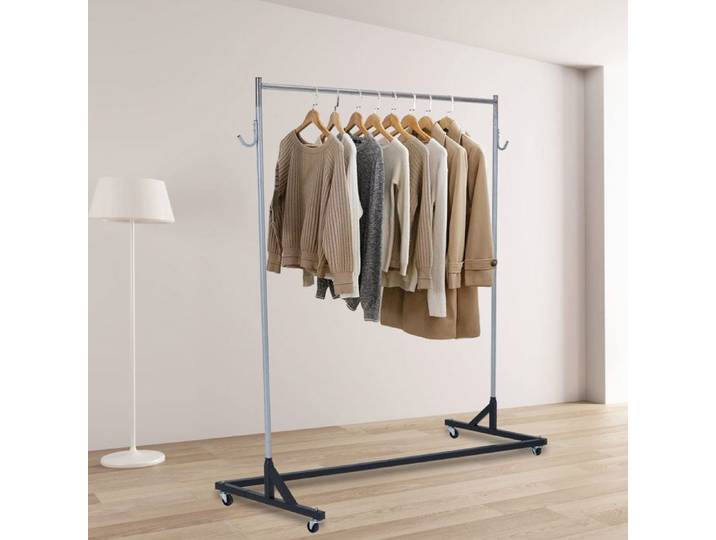 Portant suspendu mobile – Supporte jusqu'à 270 kg –180×51×160cm–noir
