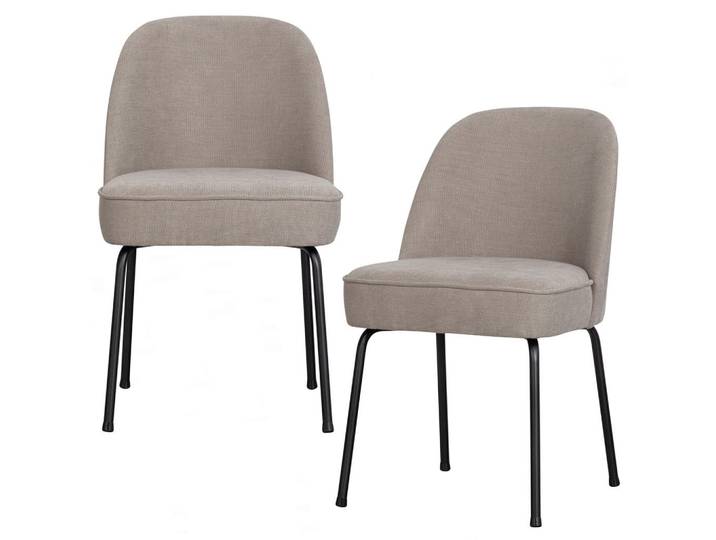 Livetastic Stuhl-Set Vogue, Schwarz, Sand, Rundrohr, 50x83x57 cm, Esszimmer, Stühle, Esszimmerstühle, Esszimmerstühle-Set