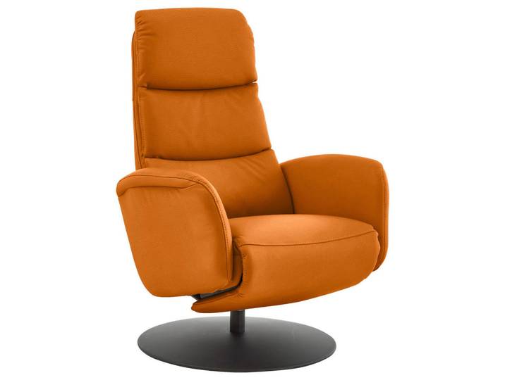 Dieter Knoll Relaxsessel, Orange, Metall, Echtleder, Rindleder, 76x108x86 cm, Goldenes M, Fussart wählbar, Lederauswahl, Stoffauswahl, Relaxfunktion, Herz-Waage-Funktion, Beinauswahl, gepolsterte Armlehnen, Wohnzimmer, Sessel, Relaxsessel