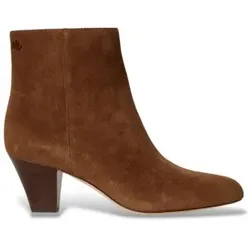 Lauren Ralph Lauren für Damen. 802P15713002 Ankle Boots Emersyn aus Veloursleder mit braunem Absatz (37), 3 bis 5 cm, Reißverschluss, Lässig
