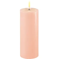Deluxe Homeart LED Stumpenkerze Real Flame rosa, Ø5 x H12.5cm, rosa