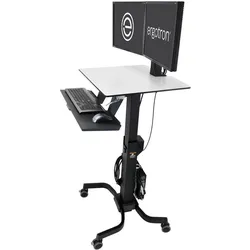 Ergotron WorkFit-C Dual mobiler Steh-Sitz Arbeitsplatz mit CF-Technologie für Bildschirme bis 60,96cm (24")