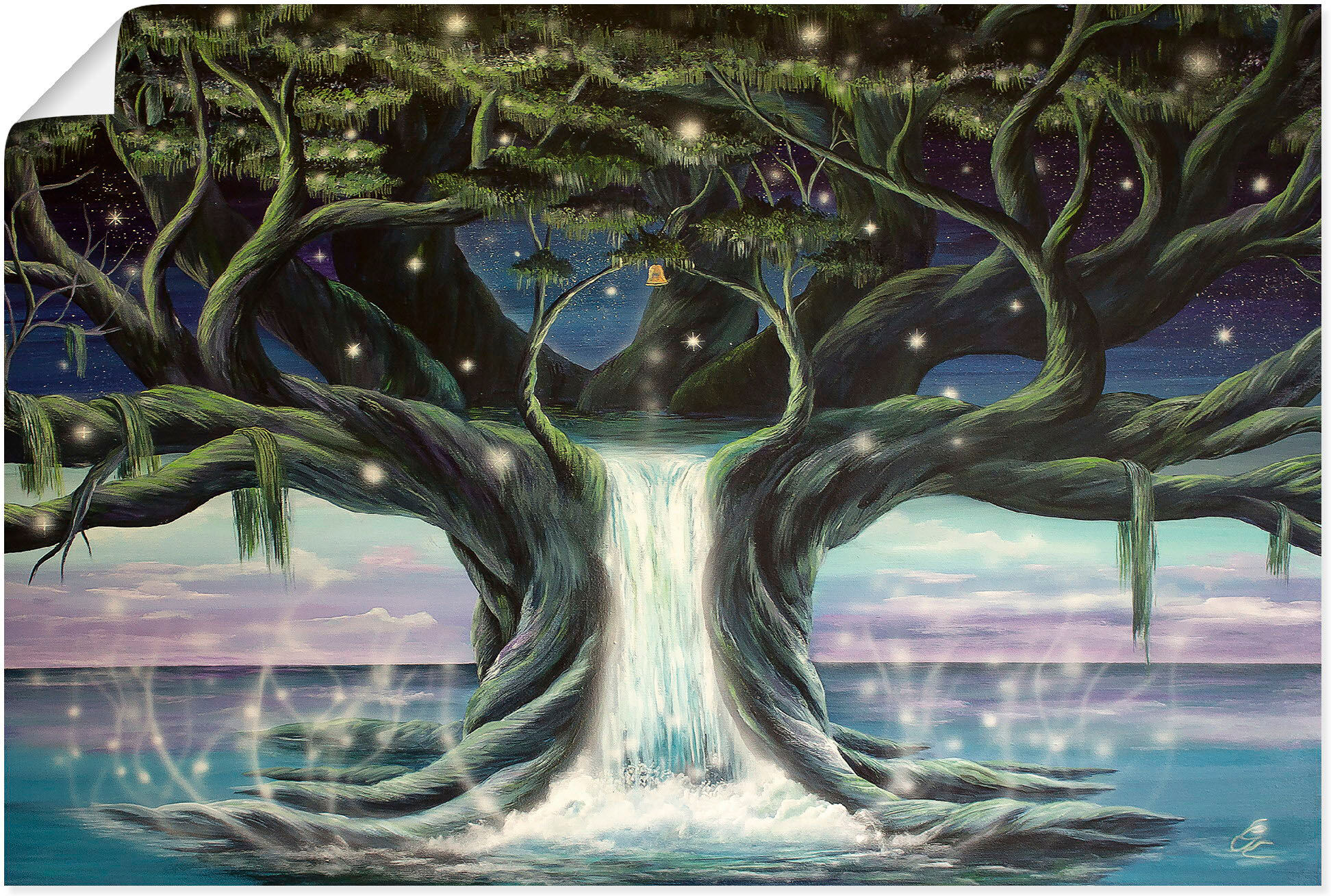 Wandbild ARTLAND "Der Baum der Seelen", blau (farbe bild(er): blau), B:30cm H:20cm, Bilder, Wandbild, als Leinwandbild, Poster in verschied. Grössen farbe bild(er): blau B/H/T: 30cm x 20cm, Poster Landschaften Querformat, 1 Stk.