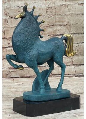 Bronzhaus Abstract Modern Artwork Tang Horse Bronze Sculpture Marble Base Figurine Figure