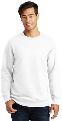 Port & Company PC850 Fan Favorite Fleece Crewneck Sweatshirt in White size 3XL   Cotton/Polyester Blend