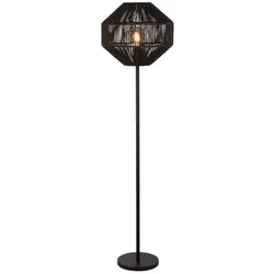 Stehlampe Stehleuchte Beistelllampe Seil Wohnzimmerleuchte schwarz H 132 cm