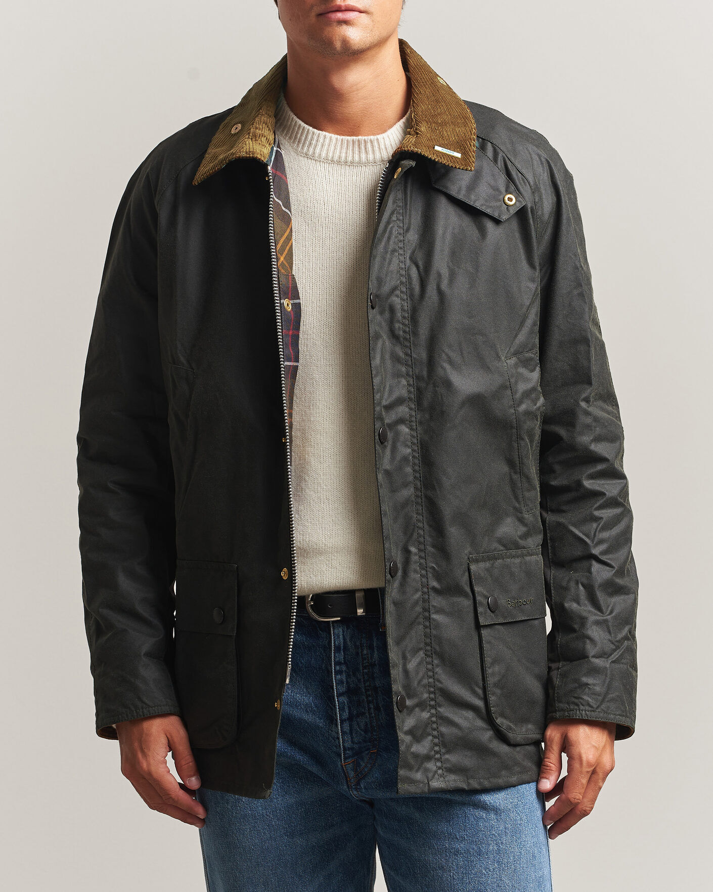 Barbour Lifestyle Icons Ashby Wax Jacket Sage men M Grøn