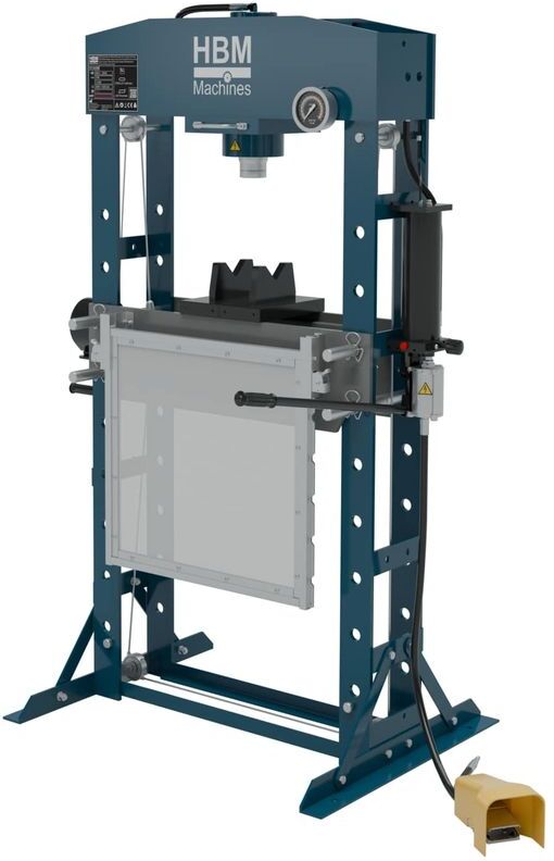 HBM Pressa professionale per telai da 50 tonnellate, pressa da officina, con cremagliera di sicurezza