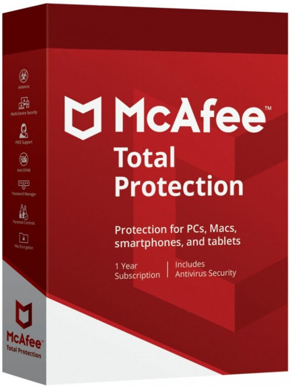 McAfee Total Protection 10 Dispositivi 1 Anno Windows / MacOS / Android / iOS