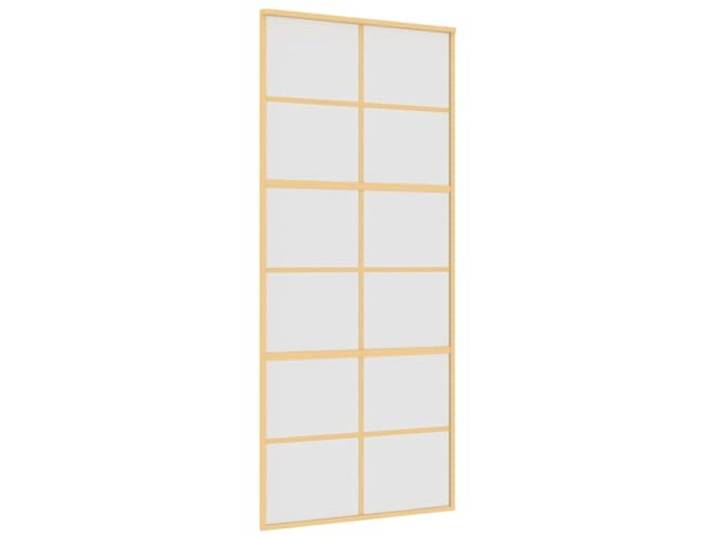 vidaXL Porte coulissante doré 90x205 cm verre ESG dépoli et aluminium