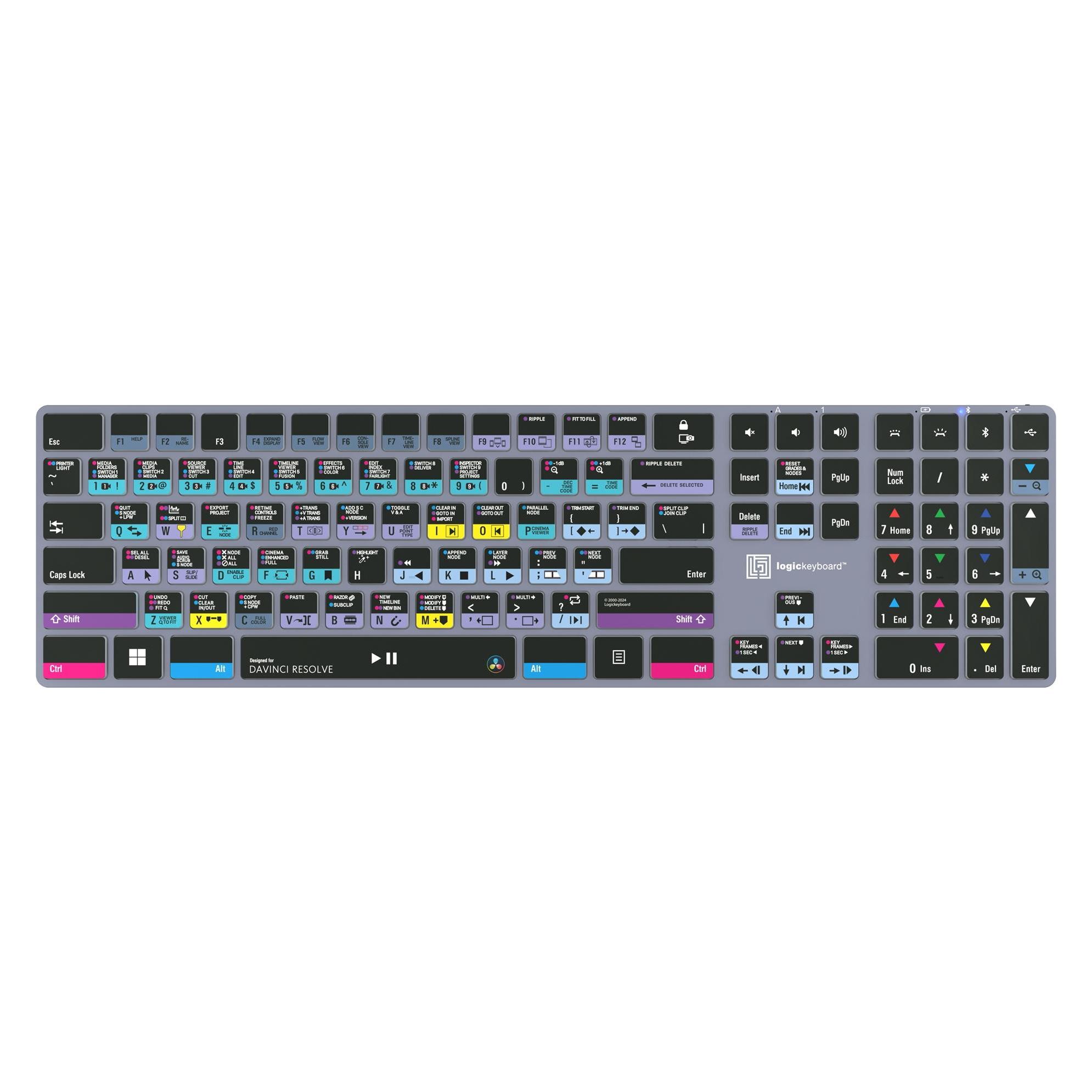Logickeyboard Davinci Resolve Classic Titan FR (PC) (DE, Kabellos) (LKB-RESB-TPC-FR)