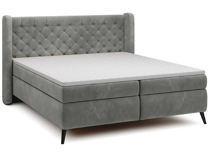 Boxspringbett WERNIGHT MADISON grau 180x200cm weich